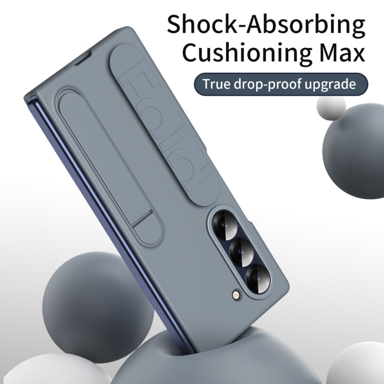 For Samsung Galaxy Z Fold5 5G Star Pattern Wristband Holder Phone Case(Gray) - Galaxy Z Fold5 Cases by buy2fix | Online Shopping UK | buy2fix