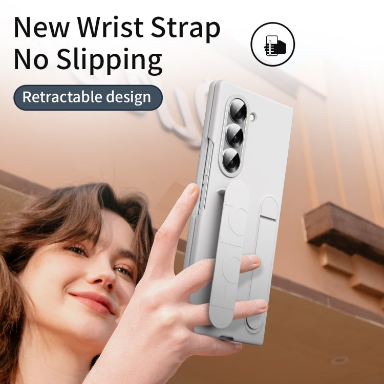 For Samsung Galaxy Z Fold6 5G Star Pattern Wristband Holder Phone Case(White) - Galaxy Z Fold6 5G Cases by buy2fix | Online Shopping UK | buy2fix