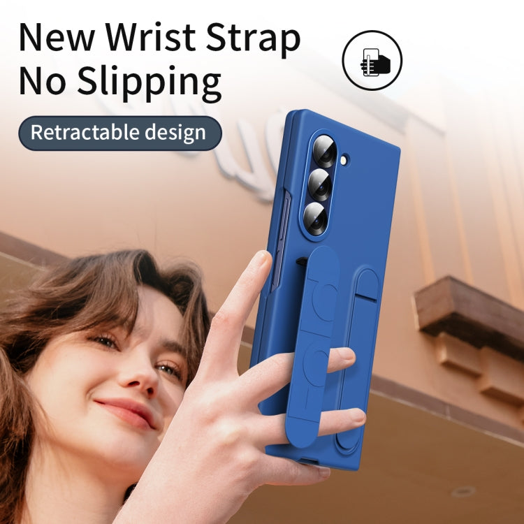 For Samsung Galaxy Z Fold6 5G Star Pattern Wristband Holder Phone Case(Blue) - Galaxy Z Fold6 5G Cases by buy2fix | Online Shopping UK | buy2fix