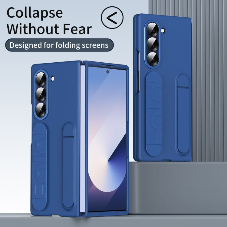 For Samsung Galaxy Z Fold6 5G Star Pattern Wristband Holder Phone Case(Blue) - Galaxy Z Fold6 5G Cases by buy2fix | Online Shopping UK | buy2fix