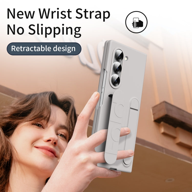 For Samsung Galaxy Z Fold6 5G Star Pattern Wristband Holder Phone Case(Titanium dust) - Galaxy Z Fold6 5G Cases by buy2fix | Online Shopping UK | buy2fix