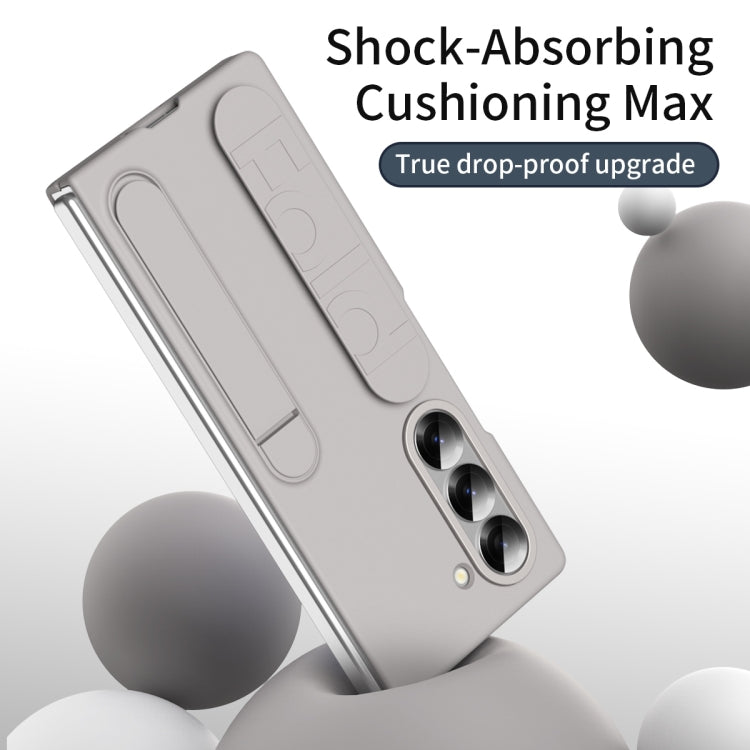 For Samsung Galaxy Z Fold6 5G Star Pattern Wristband Holder Phone Case(Titanium dust) - Galaxy Z Fold6 5G Cases by buy2fix | Online Shopping UK | buy2fix