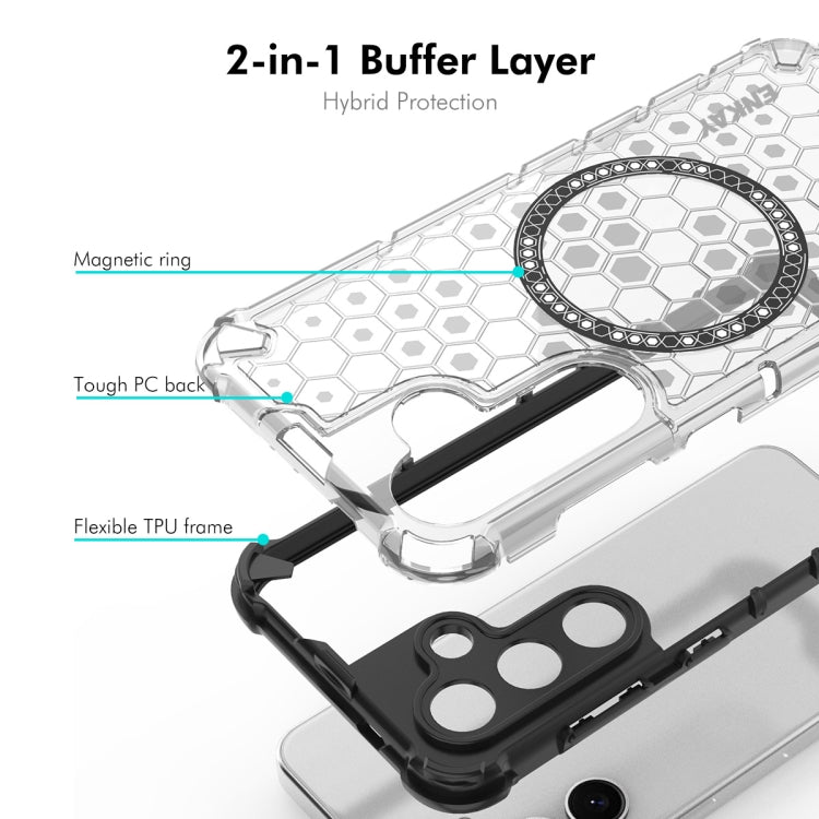 For Samsung Galaxy S23+ 5G ENKAY Hat-Prince Honeycomb MagSafe Shockproof Phone Case with 0.18mm Film(Grey) by ENKAY