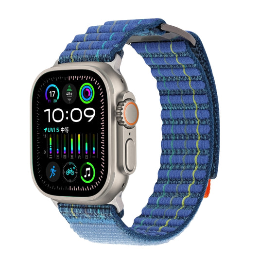 For Apple Watch Ultra 2 49mm Two Sections Nylon Hook and Loop Fastener Watch Band(Scuba Blue) by buy2fix