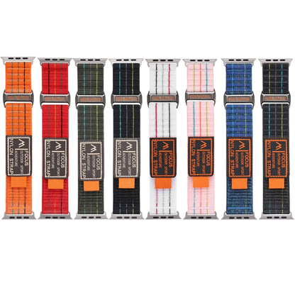 For Apple Watch Ultra 49mm Two Sections Nylon Hook and Loop Fastener Watch Band(Vibrant Orange) by buy2fix