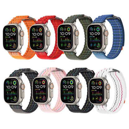 For Apple Watch Ultra 2 49mm Two Sections Nylon Hook and Loop Fastener Watch Band(Vibrant Orange) by buy2fix