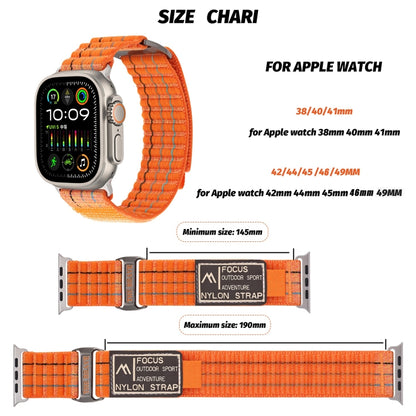 For Apple Watch Ultra 49mm Two Sections Nylon Hook and Loop Fastener Watch Band(Storm Black) - Watch Bands by buy2fix | Online Shopping UK | buy2fix