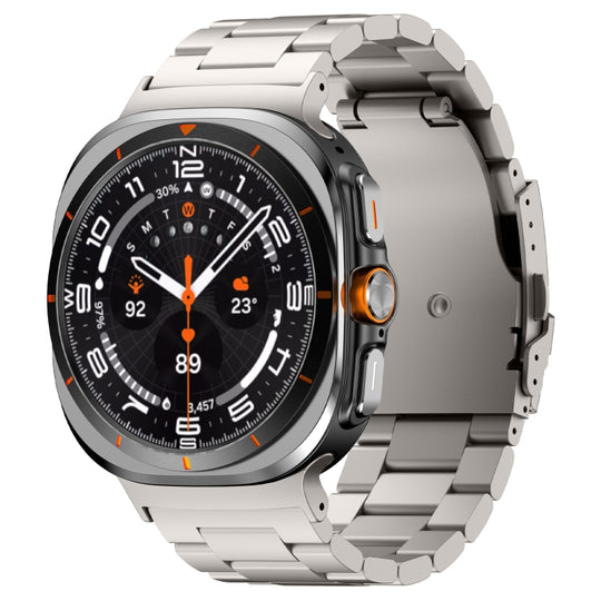 For Galaxy Watch Ultra2 2026 / 2025 / 1 2024 Three Beads Titanium Alloy Metal Watch Band(Titanium Color)