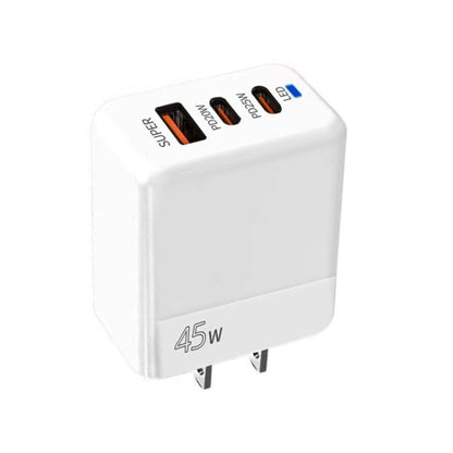 45W PD3.0 / PPS Type-C + QC3.0 USB Fully Compatible Protocol Charger, US Plug(White) - USB Charger by buy2fix | Online Shopping UK | buy2fix