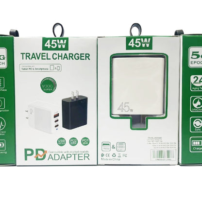 45W PD3.0 / PPS Type-C + QC3.0 USB Fully Compatible Protocol Charger, US Plug(Black) - USB Charger by buy2fix | Online Shopping UK | buy2fix