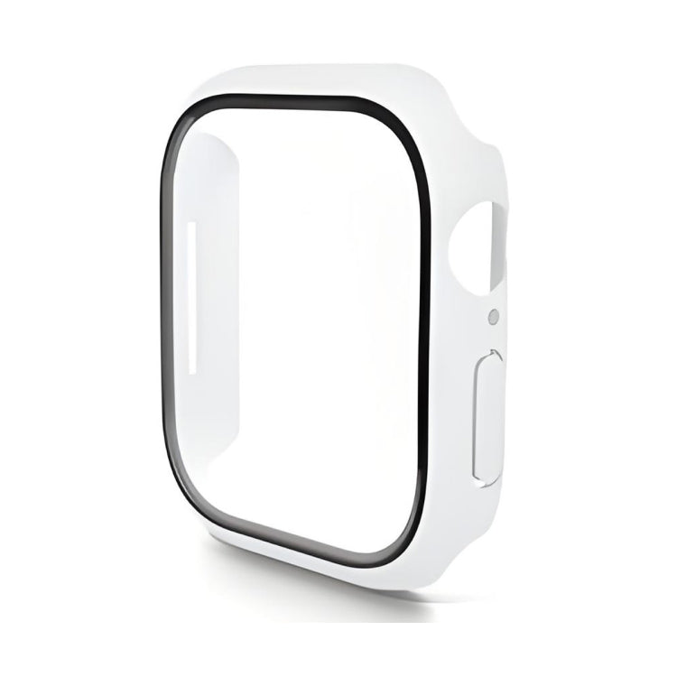 For Apple Watch Series 10 42mm ENKAY Hat-Prince PC Tempered Glass Film Integrated Watch Case(White) - Watch Cases by ENKAY | Online Shopping UK | buy2fix