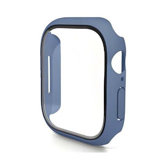 For Apple Watch Series 11 / 10 42mm ENKAY Hat-Prince PC Tempered Glass Film Integrated Watch Case(Grey Blue)