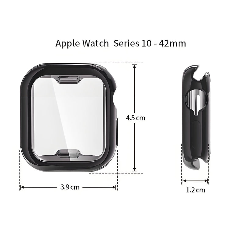 For Apple Watch Series 10 42mm ENKAY Hat-Prince Electroplated Soft TPU Case with Screen Film(Dark Blue) - Watch Cases by ENKAY | Online Shopping UK | buy2fix