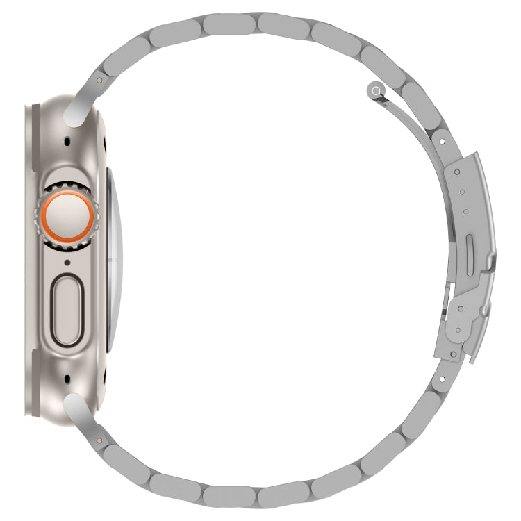 For Apple Watch Ultra 2 49mm Three Beads Titanium Alloy Metal Watch Band(Silver) - Watch Bands by buy2fix | Online Shopping UK | buy2fix