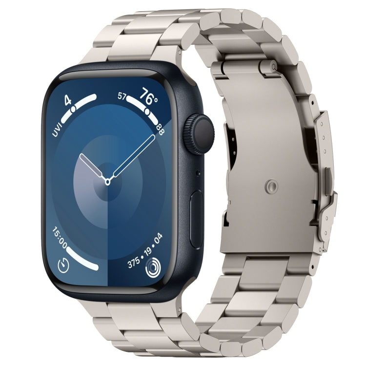 For Apple Watch Series 9 41mm Three Beads Titanium Alloy Metal Watch Band(Titanium Color) - Watch Bands by buy2fix | Online Shopping UK | buy2fix