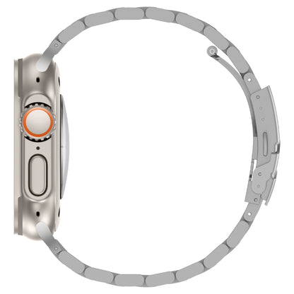 For Apple Watch Ultra 49mm Three Beads Titanium Alloy Metal Watch Band(Titanium Orange) - Watch Bands by buy2fix | Online Shopping UK | buy2fix