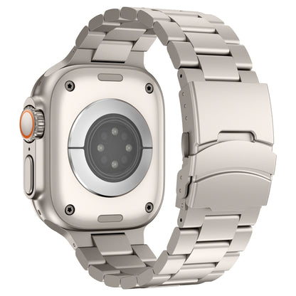 For Apple Watch Series 7 45mm Three Beads Titanium Alloy Metal Watch Band(Titanium Color) - Watch Bands by buy2fix | Online Shopping UK | buy2fix