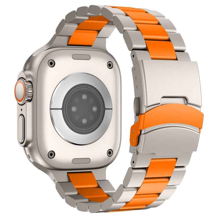 For Apple Watch Series 4 40mm Three Beads Titanium Alloy Metal Watch Band(Titanium Orange) - Watch Bands by buy2fix | Online Shopping UK | buy2fix
