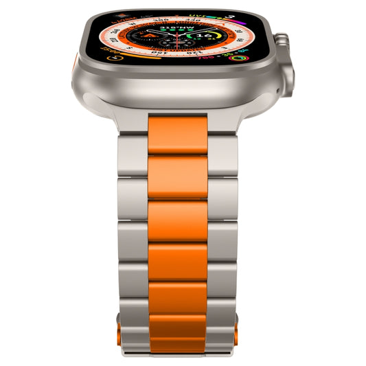 For Apple Watch Series 3 38mm Three Beads Titanium Alloy Metal Watch Band(Titanium Orange) - Watch Bands by buy2fix | Online Shopping UK | buy2fix