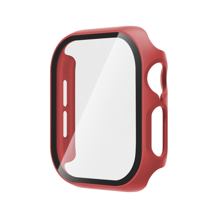 For Apple Watch Series 10 46mm Tempered Glass Film Integrated PC Watch Case(Red) - Watch Cases by buy2fix | Online Shopping UK | buy2fix