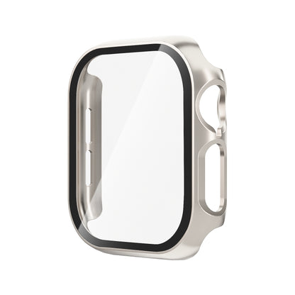 For Apple Watch Series 10 46mm Tempered Glass Film Integrated PC Watch Case(Starlight) - Watch Cases by buy2fix | Online Shopping UK | buy2fix