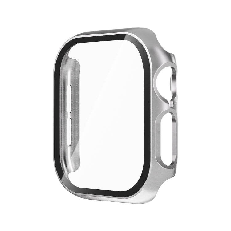 For Apple Watch Series 10 46mm Tempered Glass Film Integrated PC Watch Case(Sliver) - Watch Cases by buy2fix | Online Shopping UK | buy2fix