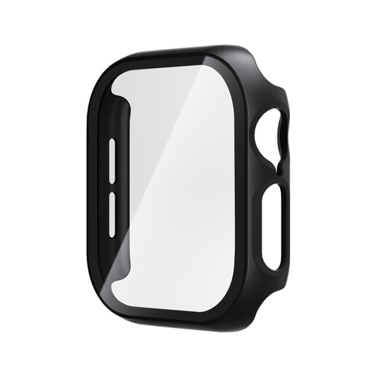 For Apple Watch Series 10 46mm Tempered Glass Film Integrated PC Watch Case(Black) - Watch Cases by buy2fix | Online Shopping UK | buy2fix