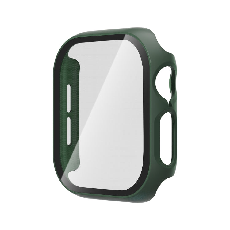 For Apple Watch Series 10 42mm Tempered Glass Film Integrated PC Watch Case(Green) - Watch Cases by buy2fix | Online Shopping UK | buy2fix