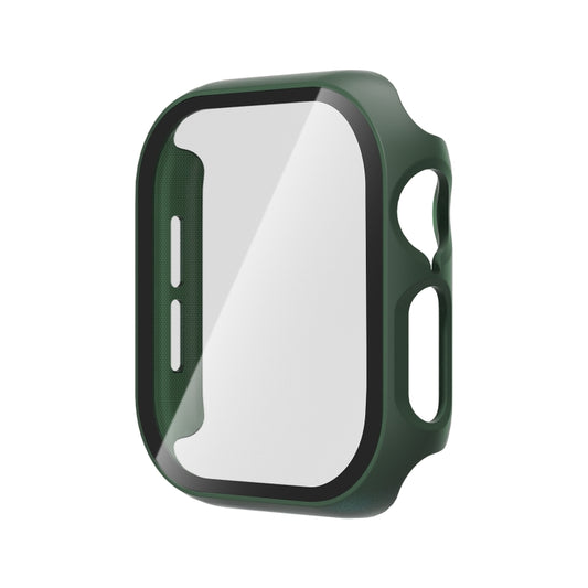 For Apple Watch Series 10 42mm Tempered Glass Film Integrated PC Watch Case(Green) - Watch Cases by buy2fix | Online Shopping UK | buy2fix