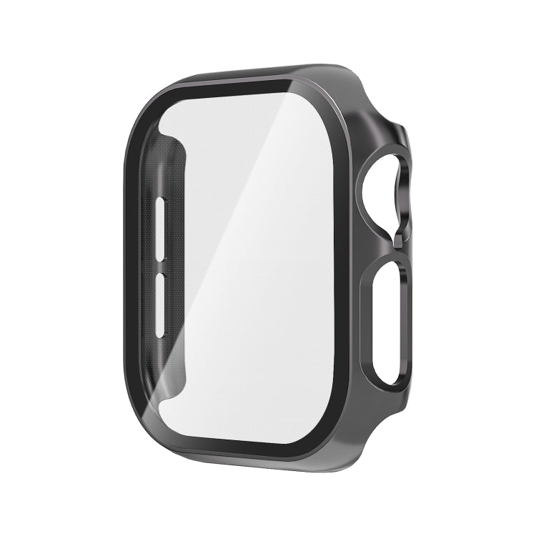 For Apple Watch Series 10 42mm Tempered Glass Film Integrated PC Watch Case(Grey) - Watch Cases by buy2fix | Online Shopping UK | buy2fix