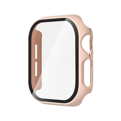 For Apple Watch Series 10 42mm Tempered Glass Film Integrated PC Watch Case(Pink) - Watch Cases by buy2fix | Online Shopping UK | buy2fix