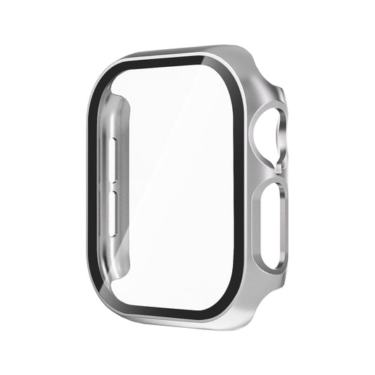 For Apple Watch Series 10 42mm Tempered Glass Film Integrated PC Watch Case(Sliver) - Watch Cases by buy2fix | Online Shopping UK | buy2fix