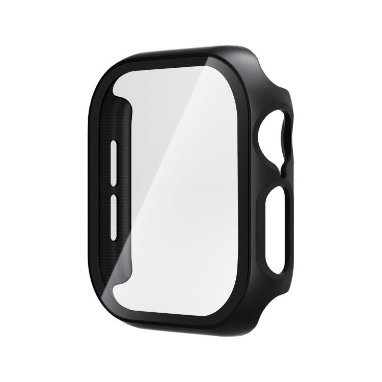 For Apple Watch Series 10 42mm Tempered Glass Film Integrated PC Watch Case(Black) - Watch Cases by buy2fix | Online Shopping UK | buy2fix