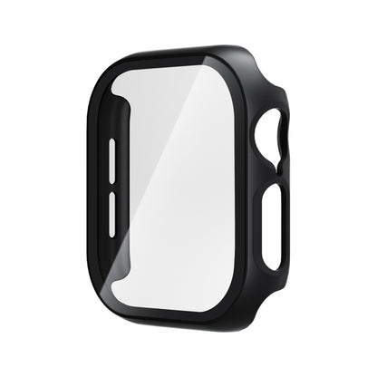 For Apple Watch Series 10 42mm Tempered Glass Film Integrated PC Watch Case(Black) - Watch Cases by buy2fix | Online Shopping UK | buy2fix