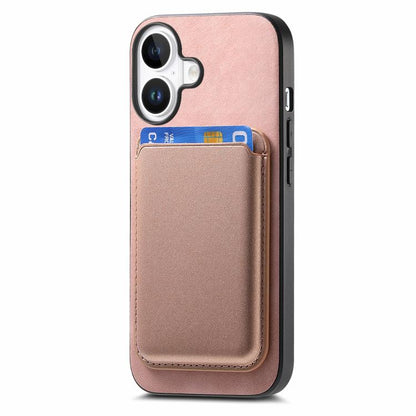 For iPhone 17 Retro Magsafe Card Bag PU Back Cover Phone Case(Pink) - iPhone 17 Cases by buy2fix | Online Shopping UK | buy2fix