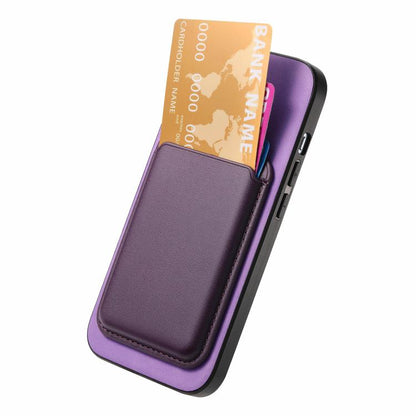 For iPhone 17 Retro Magsafe Card Bag PU Back Cover Phone Case(Purple) - iPhone 17 Cases by buy2fix | Online Shopping UK | buy2fix