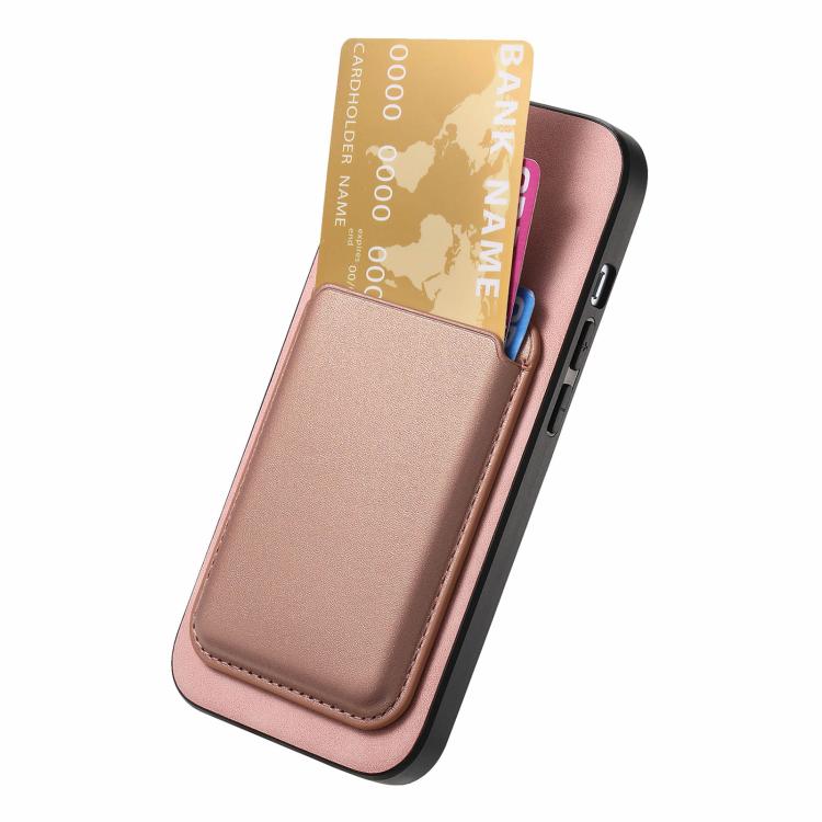 For iPhone Air Retro Magsafe Card Bag PU Back Cover Phone Case(Pink) - iPhone Air Cases by buy2fix | Online Shopping UK | buy2fix