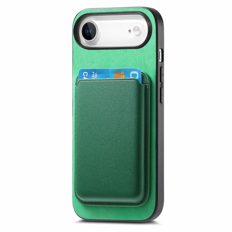 For iPhone Air Retro Magsafe Card Bag PU Back Cover Phone Case(Green) - iPhone Air Cases by buy2fix | Online Shopping UK | buy2fix