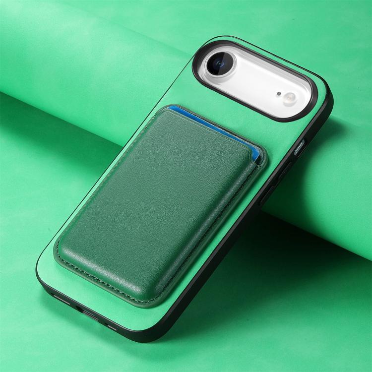 For iPhone Air Retro Magsafe Card Bag PU Back Cover Phone Case(Green) - iPhone Air Cases by buy2fix | Online Shopping UK | buy2fix