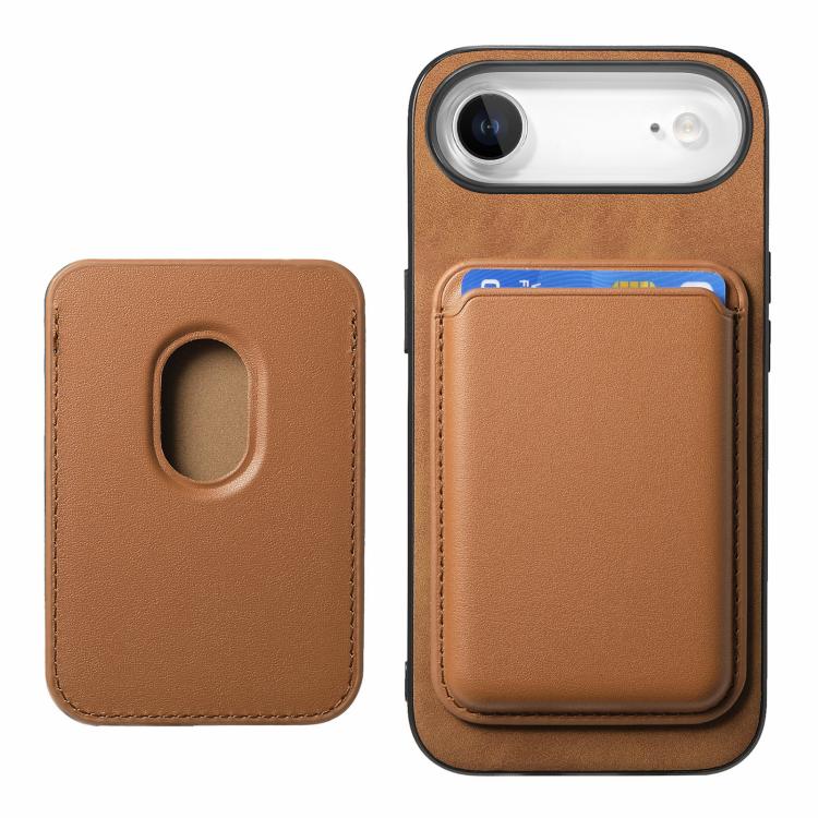 For iPhone Air Retro Magsafe Card Bag PU Back Cover Phone Case(Brown) - iPhone Air Cases by buy2fix | Online Shopping UK | buy2fix