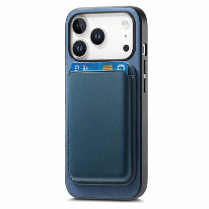 For iPhone 17 Pro Retro Magsafe Card Bag PU Back Cover Phone Case(Blue) - iPhone 17 Pro Cases by buy2fix | Online Shopping UK | buy2fix