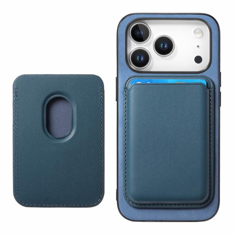For iPhone 17 Pro Retro Magsafe Card Bag PU Back Cover Phone Case(Blue) - iPhone 17 Pro Cases by buy2fix | Online Shopping UK | buy2fix