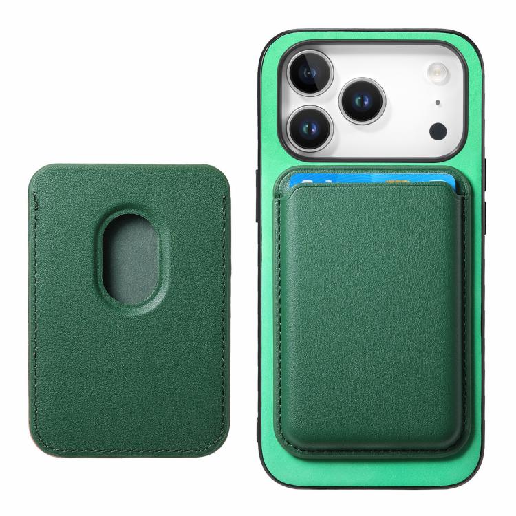 For iPhone 17 Pro Retro Magsafe Card Bag PU Back Cover Phone Case(Green) - iPhone 17 Pro Cases by buy2fix | Online Shopping UK | buy2fix