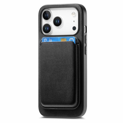 For iPhone 17 Pro Retro Magsafe Card Bag PU Back Cover Phone Case(Black) - iPhone 17 Pro Cases by buy2fix | Online Shopping UK | buy2fix