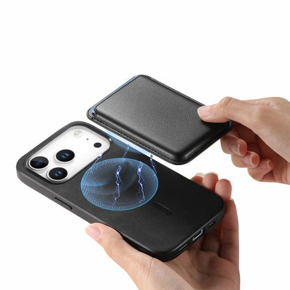 For iPhone 17 Pro Retro Magsafe Card Bag PU Back Cover Phone Case(Black) - iPhone 17 Pro Cases by buy2fix | Online Shopping UK | buy2fix