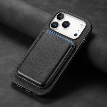 For iPhone 17 Pro Retro Magsafe Card Bag PU Back Cover Phone Case(Black) - iPhone 17 Pro Cases by buy2fix | Online Shopping UK | buy2fix