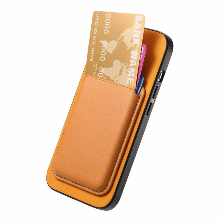 For iPhone 17 Pro Max Retro Magsafe Card Bag PU Back Cover Phone Case(Yellow) - iPhone 17 Pro Max Cases by buy2fix | Online Shopping UK | buy2fix