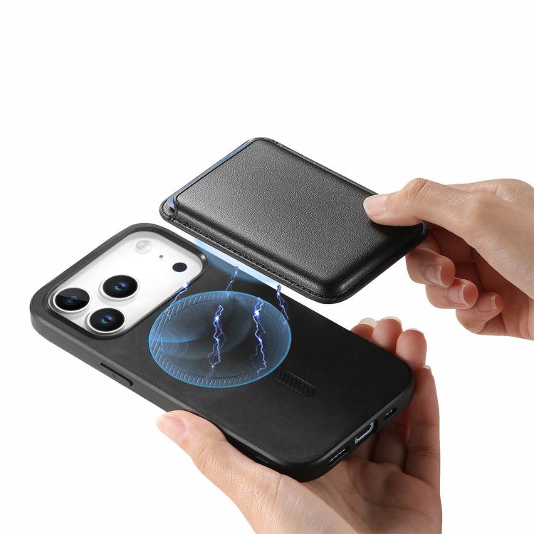 For iPhone 17 Pro Max Retro Magsafe Card Bag PU Back Cover Phone Case(Black) - iPhone 17 Pro Max Cases by buy2fix | Online Shopping UK | buy2fix