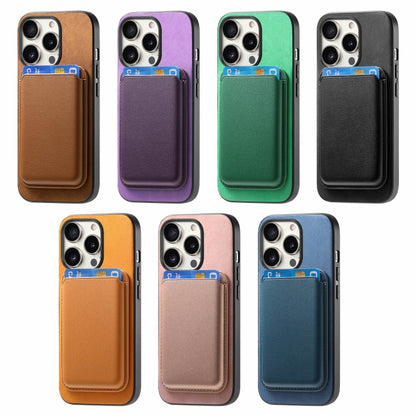 For iPhone 17 Pro Max Retro Magsafe Card Bag PU Back Cover Phone Case(Blue) - iPhone 17 Pro Max Cases by buy2fix | Online Shopping UK | buy2fix