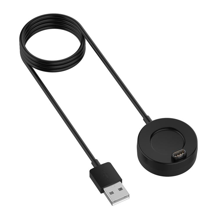 For Garmin Fenix 8 AMOLED / Vivoactive 6 USB Interface Disc Base Smart Watch Charging Cable, Length: 1m(Black) - Charger by buy2fix | Online Shopping UK | buy2fix